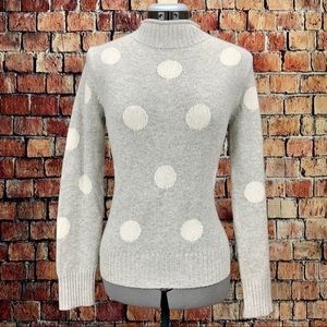 J. Crew Women’s Always 1988 Rollneck Merino Wool Blend Sweater XS Gray White